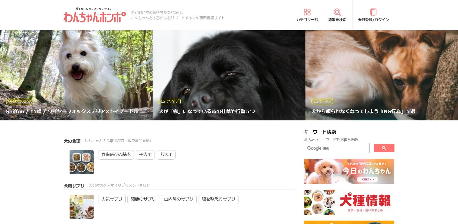 わんちゃんホンポ | 犬との暮らしを応援する専門情報サイト