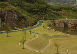 石神山公園のドッグランを高台から写した写真